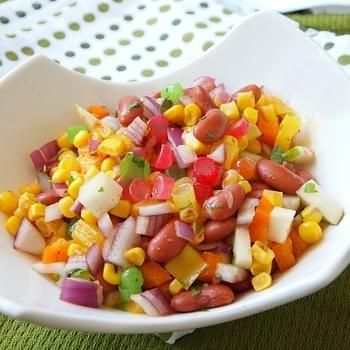 Bean and Corn Salad with Pears and Mike and Ike