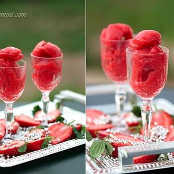 Strawberry Sorbet & Strawberry Yogurt Lollies