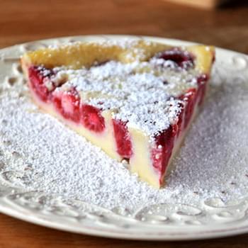 Crustless Raspberry Custard Pie