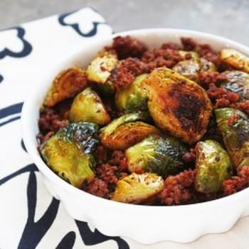 Caramelized Brussels Sprouts & Chorizo (Paleo)