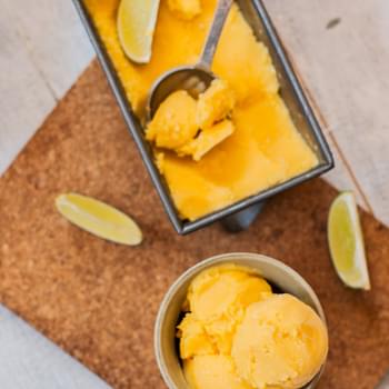 Mango, Lime & Cream Cheese Sherbet