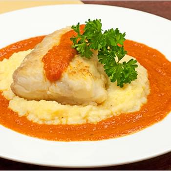 Pan-Roasted Halibut with Tomato-Butter Sauce