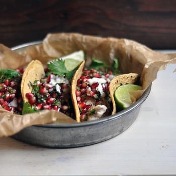 Fish Tacos with Pomegranate Salsa