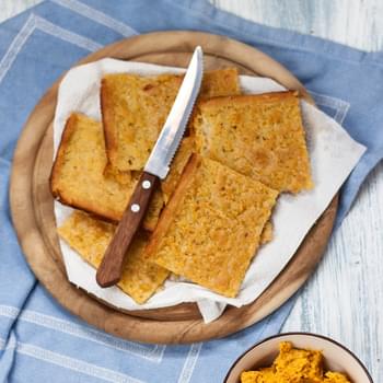 Chickpea Cake With Carrot Hummus