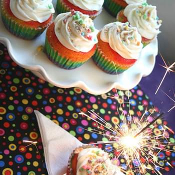 Psychedelic Birthday Cupcakes