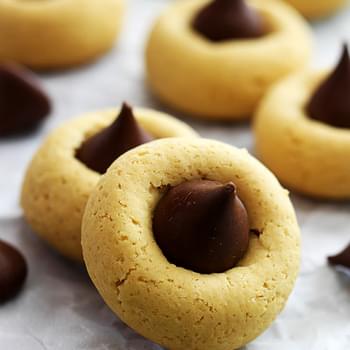 Chocolate Pumpkin Thumbprint Cookies