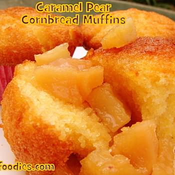 Caramel Pear Cornbread Muffins