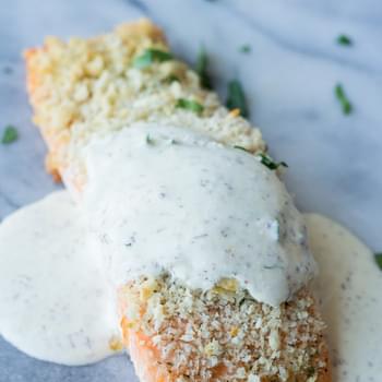 Salmon with a Creamy Dill Mustard Sauce
