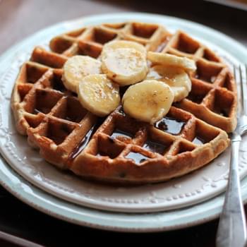 Healthy Banana Chocolate Chip Quinoa Flour Waffles