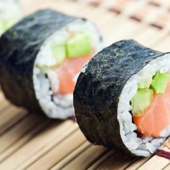 Salmon and Avocado Sushi Roll