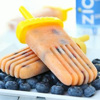 Coconut Mango Pops with Blueberries