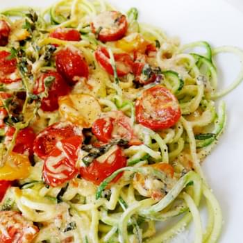 Zucchini Noodles with Slow-Roasted Cherry Tomatoes and Cream