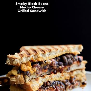 Smoky Black Bean Nacho Cheese Sandwich. Vegan