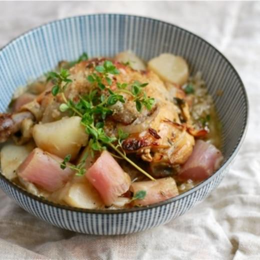 Braised Chicken Legs With Turnips And Radishes