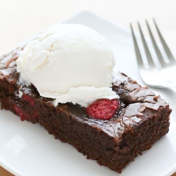 Chocolate Raspberry Brownies {gluten free and traditional recipes}