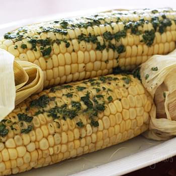 Roasted Corn with Cilantro Butter