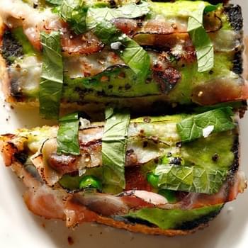 Pea Butter And Bacon Toast