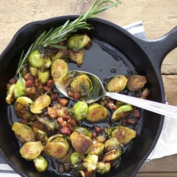 Maple Glazed Brussels Sprouts with Pancetta
