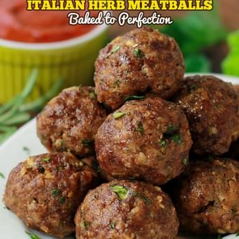 Italian Herb Baked Meatballs