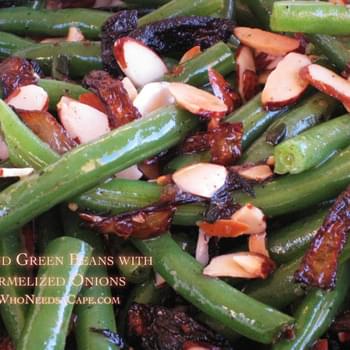 Almond Green Beans with Caramelized Onions