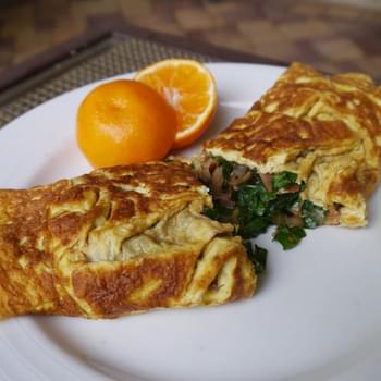 Swiss Chard and Prosciutto Omelet