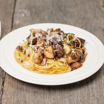 Balsamic Chestnut Mushroom Spaghetti