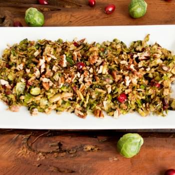 Warm Brussel Sprout & Cranberry Slaw
