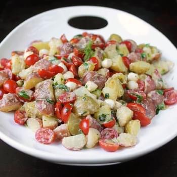 Tomato & Mozzarella Potato Salad with Lemon-Buttermilk Dressing