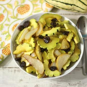 Sweet and Savory Roasted Delicata Squash and Pear