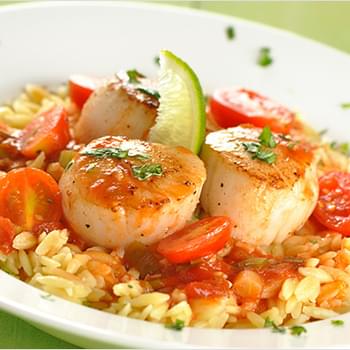 Scallops in Tomato-Lime Butter Sauce