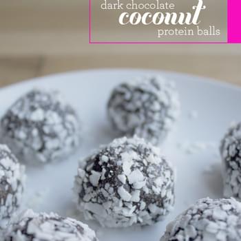 Dark Chocolate Coconut Protein Balls