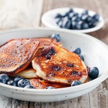 Oatmeal Blueberry Protein Pancakes