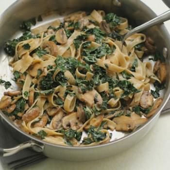 Gluten Free Pasta with Mushrooms and Kale Recipe (vegetarian)