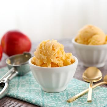 Candied Ginger Peach Sherbet