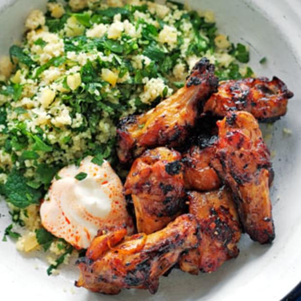 Moroccan Wings With Herb Couscous