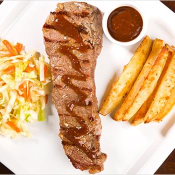 Marinated Strip Steaks with D.I.Y. Steak Sauce