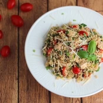 Easy Chicken Salad with Quinoa, Tomatoes, Lemon and Basil