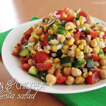 Corn & Chickpea Fiesta Salad with Cilantro Lime Vinaigrette