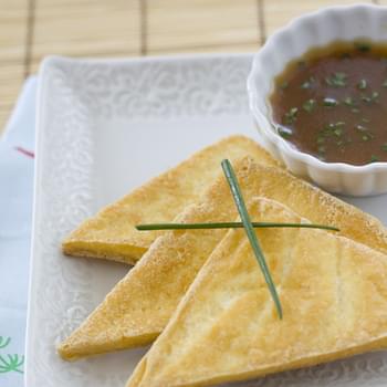 Crispy Tofu Triangles with Asian Dipping Sauce