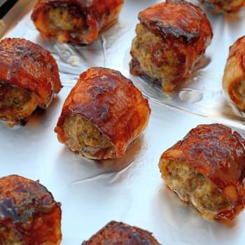 BBQ Bacon Wrapped Meatballs