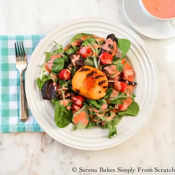 Grilled Peaches with Raspberry Vinaigrette