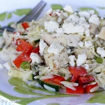 Lemon-Orzo Salad with Veggies and Chicken