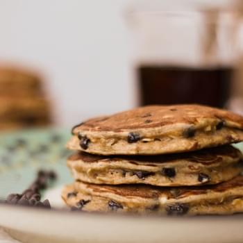 Single Serving Healthy Chocolate Chip Pancakes
