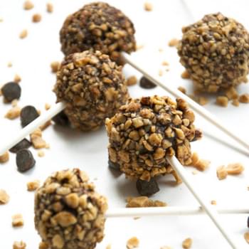 Fudge Brownie Pops with Toffee Bits