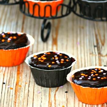 Halloween Dark Chocolate Ganache Cupcakes
