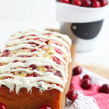 Cranberry Bread with White Chocolate Drizzle