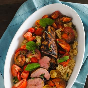 Grilled Pork Tenderloin with Couscous & Heirloom Tomato Salad