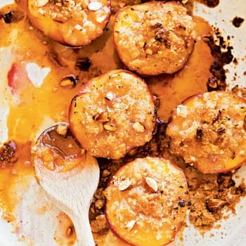 Baked Nectarines with Cinnamon-Almond Streusel
