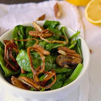 Sautéed Spinach With Crispy Shallots And Pecans