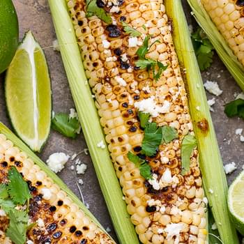 Grilled Corn with Chile Butter, Lime & Queso Fresco